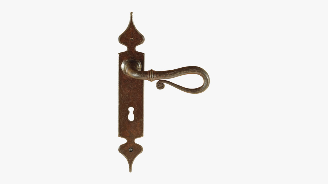 Forged iron door handle