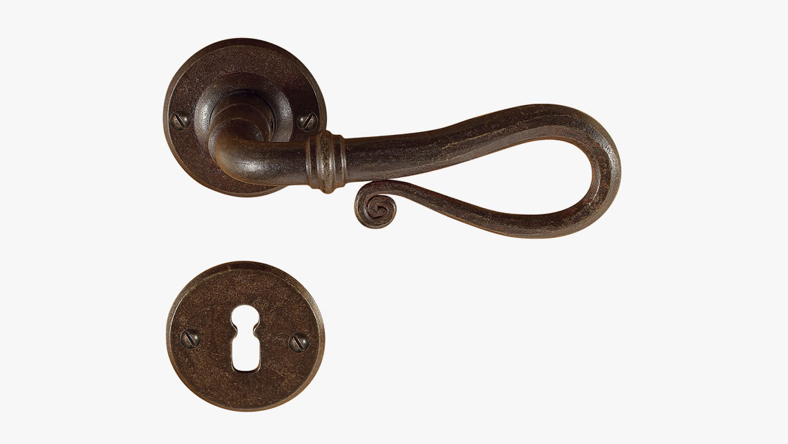 Forged iron door handle