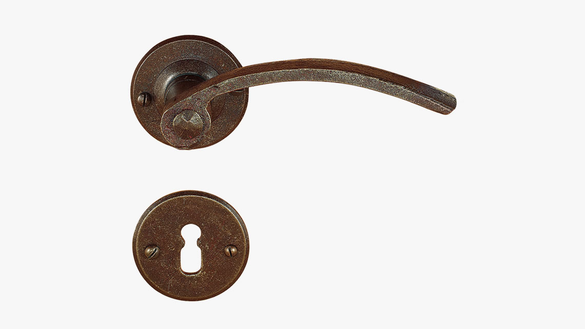 Forged iron door handle