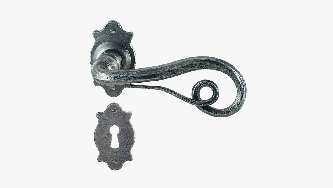 Forged iron door handle