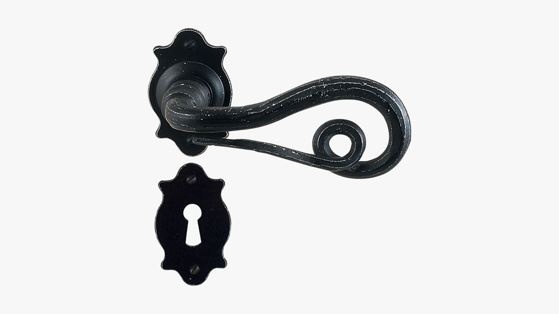 Forged iron door handle