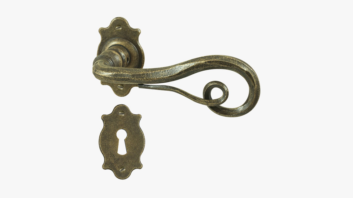 Forged iron door handle