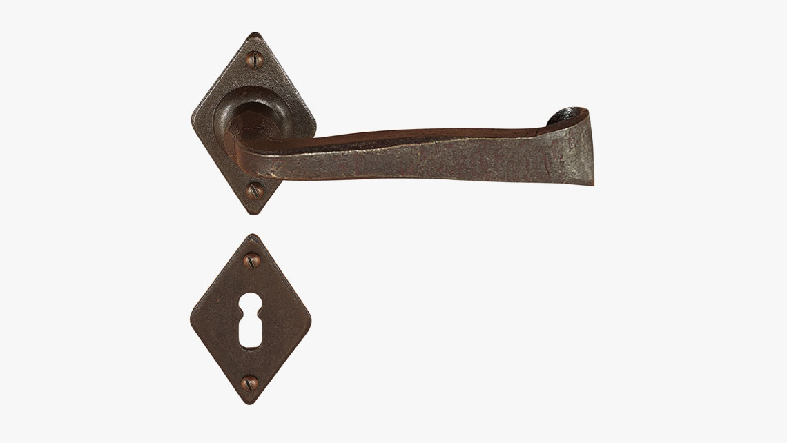 Forged iron door handle