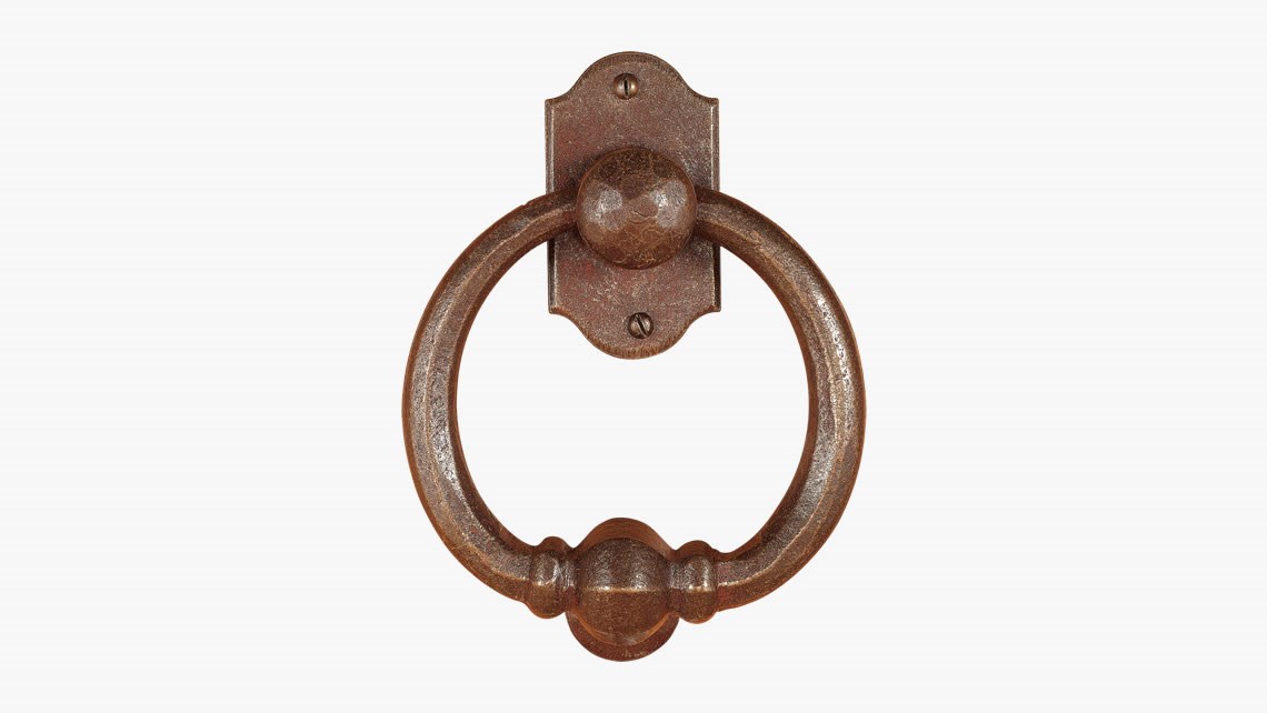 Forged iron door knocker