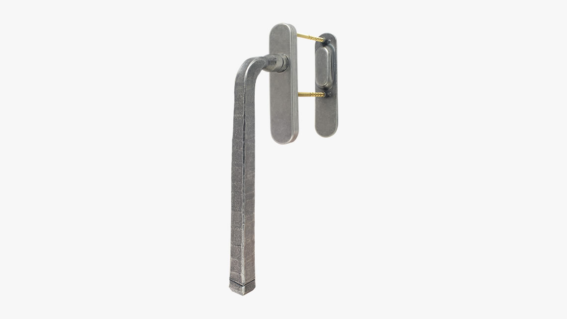 Forged iron pull handle for sliding patio door
