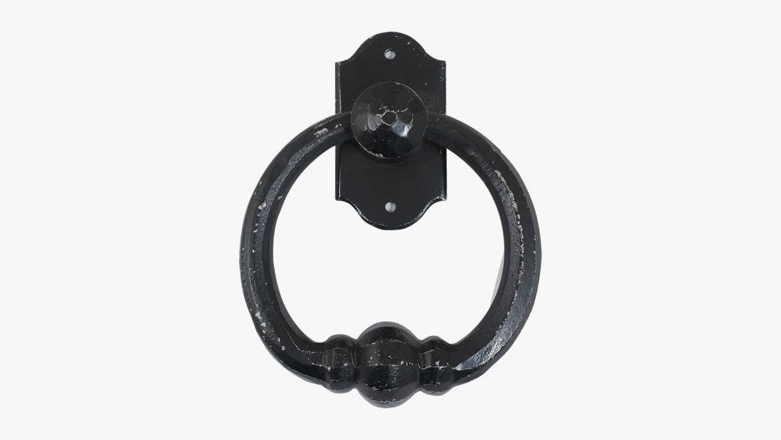 Forged iron door knocker