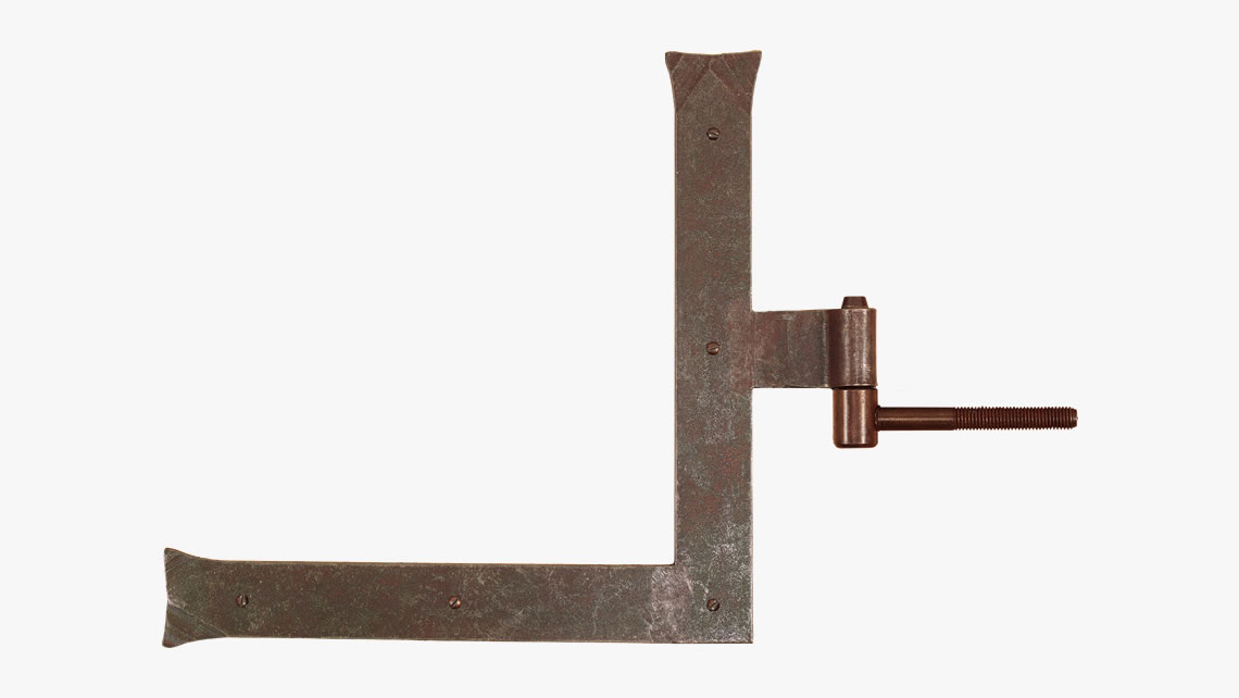 Forged iron angled hinge