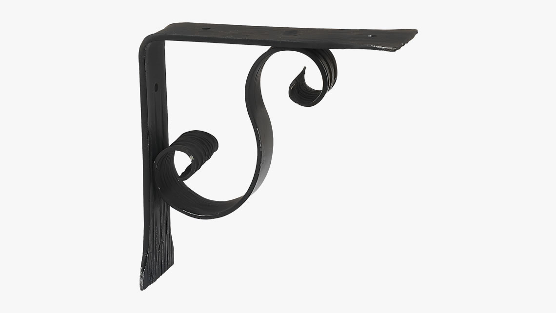 Iron forged shelf bracket